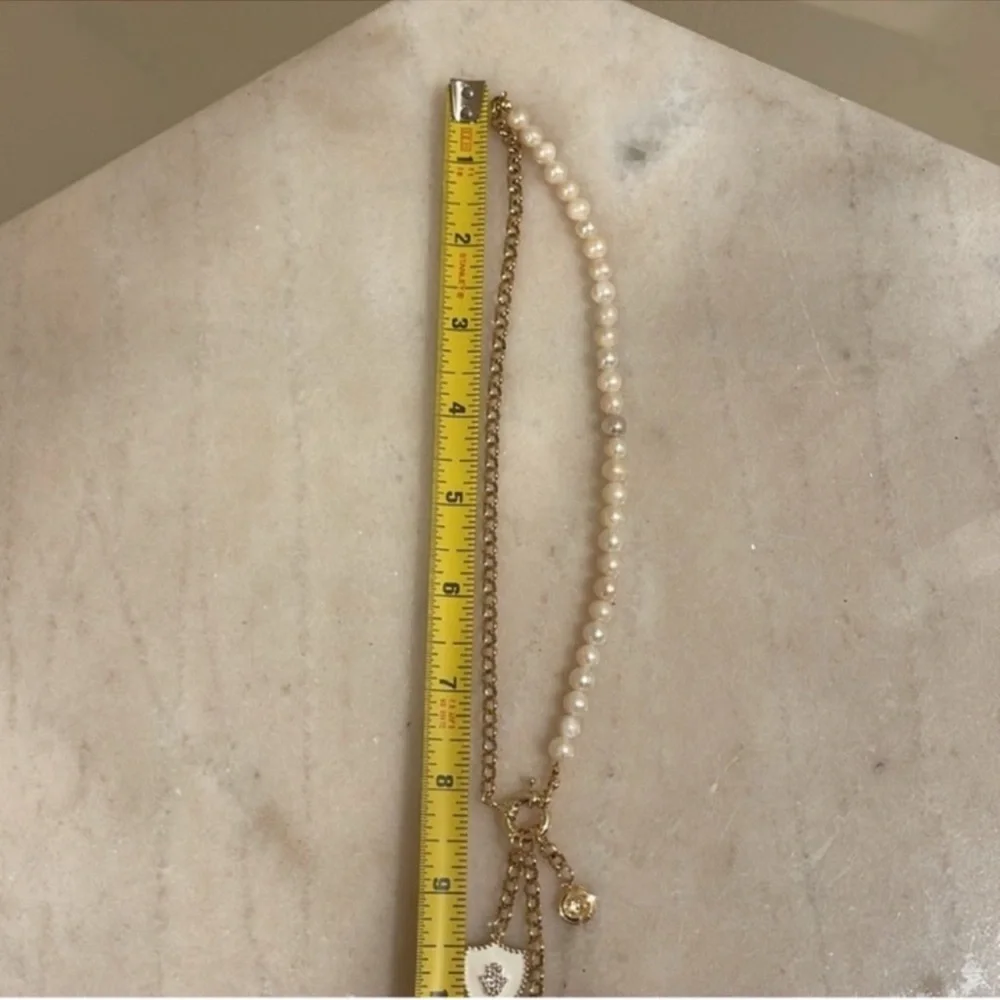 Chanel Holiday Fragrance Charm With Gold and Pearl Necklace
